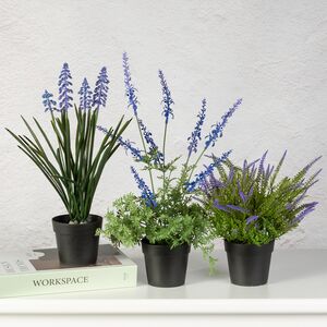 Искусственный цветок в горшке Вереск - Цветущий Водопад 23 см Summer Deco фото 3