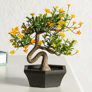 Искусственный Бонсай Цукуйоми 13 см желтый
