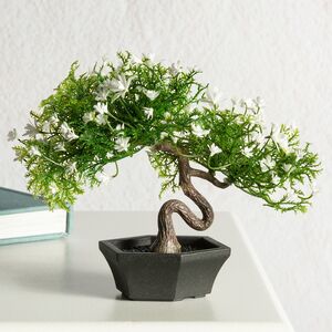 Искусственный Бонсай Хинаока 14 см белый