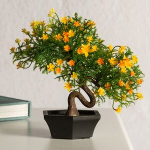 Искусственный Бонсай Хинаока 14 см желтый