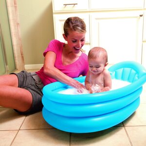 Надувной бассейн-ванна для малышей Голубой 79*51*33 см, надувное дно Bestway фото 2