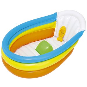 Надувной бассейн-ванночка для малышей 76*48*33 см, надувное дно, термометр, клапан Bestway фото 1