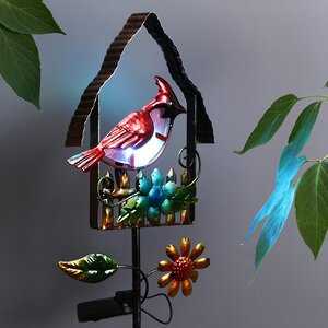 Садовый светильник на солнечной батарее Solar - Птичка Кардинал 66 см, IP44 Koopman фото 5