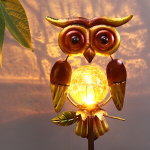 Садовый светильник на солнечной батарее Solar Owl 54 см, IP44, бежевый