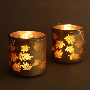 Стеклянный подсвечник Feuilles 12 см золотой (Kaemingk, Нидерланды). Артикул: 520672-2