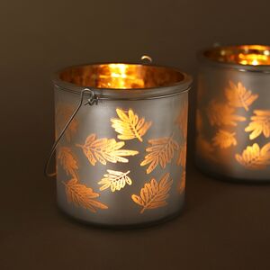 Стеклянный подсвечник Feuilles 12 см серебряный (Kaemingk, Нидерланды). Артикул: 520672-3