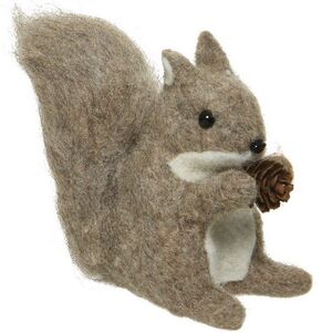 Декоративная фигура Белка Катарина с шишкой 15 см серая (Kaemingk, Нидерланды). Артикул: 520768-3
