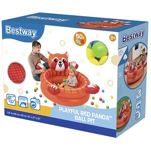 Игровой бассейн Красная Панда с надувным дном и шариками 107*94*58 см Bestway (Бествей) фото 9