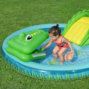 Игровой центр Crocodile Cove 224*181*72 см, с горкой и фонтаном, клапан Bestway фото 4