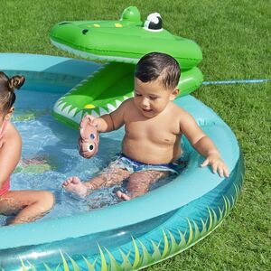 Игровой центр Crocodile Cove 224*181*72 см, с горкой и фонтаном, клапан Bestway фото 6