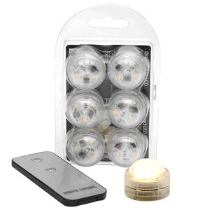 Светодиодная водонепроницаемая лампа 3 см, 6 шт с пультом управления, IP68 (Sigro, Германия). Артикул: 54-0012