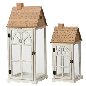 Набор деревянных подсвечников-фонарей Деддингтон 50-68 см, 2 шт (Kaemingk, Нидерланды). Артикул: 552679