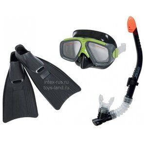 Набор маска, трубка, ласты Surf Rider Sport, 14+ INTEX фото 1