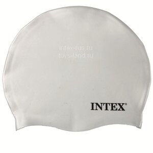 Шапочка резиновая для плавания белая, 8+ INTEX фото 1