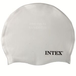 Шапочка резиновая для плавания белая, 8+ (INTEX, Китай). Артикул: 55991-бел