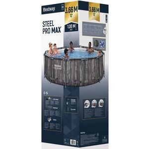 Каркасный бассейн 5614X Bestway Steel Pro Max (Бествей Стил Про Макс) 366*100 см, фильтр-насос, лестница Bestway фото 9