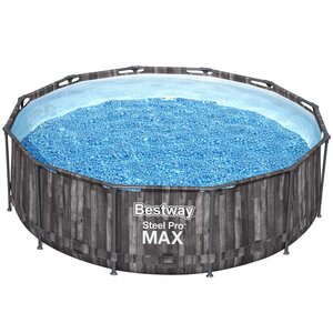 Каркасный бассейн 5614X Bestway Steel Pro Max - Grey Wood 366*100 см, фильтр-насос, лестница Bestway фото 6