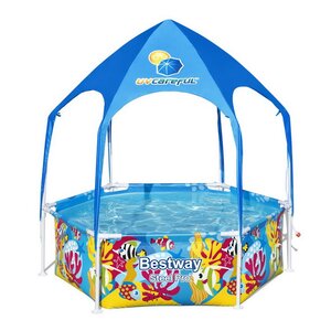 Детский каркасный бассейн с навесом Морская Вечеринка 183*51 см Bestway фото 4