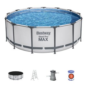 Круглый каркасный бассейн Bestway Steel Pro Max 396*122 см, фильтр-насос, аксессуары Bestway фото 2