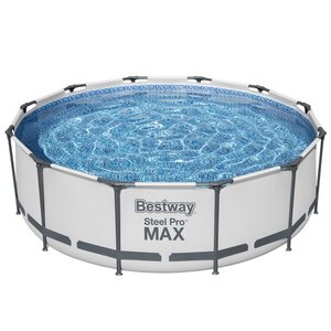 Круглый каркасный бассейн 56418 Bestway Steel Pro Max 366*100 см, фильтр-насос, лестница Bestway фото 6