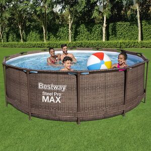 Каркасный бассейн 56709 Bestway Steel Pro Max - Rattan 366*100 см, фильтр-насос, лестница