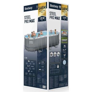 Каркасный овальный бассейн 56710 Bestway Steel Pro Max (Бествей Стил Про Макс) 549*274*122 см, фильтр-насос, аксессуары Bestway фото 11