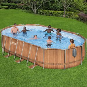 Каркасный овальный бассейн c гидромассажем Bestway Steel Pro Max (Бествей Стил Про Макс) 610*366*122 см коричневый, фильтр-насос, подсветка, аксессуары Bestway фото 6