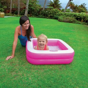 Детский бассейн с надувным дном Малыш розовый, 86*25 см (INTEX, Китай). Артикул: 57100-1