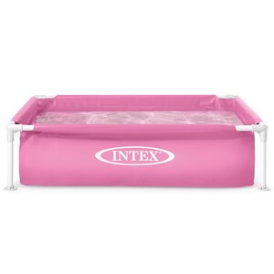 Детский каркасный бассейн Квадратный 122*30 см, розовый, клапан INTEX фото 1