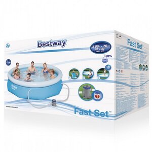 Надувной бассейн Fast Set 305*76 см, фильтр-насос Bestway фото 4