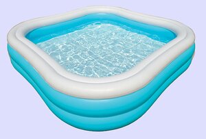 Семейный надувной бассейн "Синий Океан", 229*229*51 см, надувное дно (INTEX, Китай). Артикул: 57486