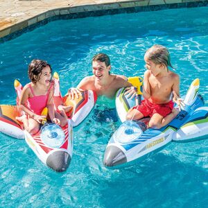 Надувная игрушка с водяным пистолетом Самолёт Air Strike 117*117 см, голубой INTEX фото 3