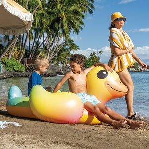 Надувная игрушка Уточка 147*147 см радужная INTEX фото 6