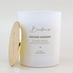 Ароматическая свеча Северная Клюква - Breathense 9 см, 200 мл, 50 часов горения (Breathense, Россия). Артикул: 5773015