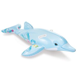 Надувная игрушка Дельфин 175*66 см, до 40 кг, голубой INTEX фото 3
