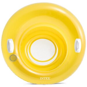 Надувной круг-кресло Леденец с сетчатым дном 119 см жёлтый, до 100 кг INTEX фото 3