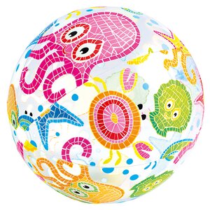 Надувной мяч Цветной с осьминожками 61 см INTEX фото 2