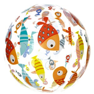 Надувной мяч Цветной с рыбками 61 см INTEX фото 1