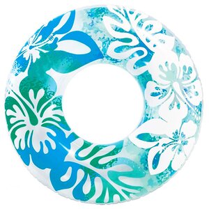 Надувной круг Цветочный Шейк 91 см голубой INTEX фото 2