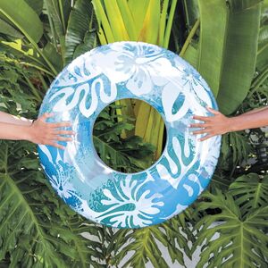 Надувной круг Цветочный Шейк 91 см голубой INTEX фото 3