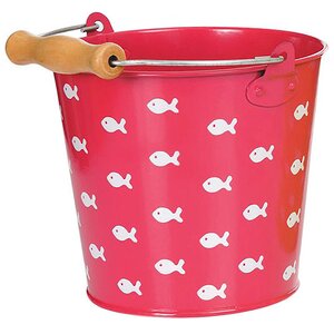 Ведерко детское Рыбки красный, металл (Egmont Toys, Бельгия). Артикул: 600124-1