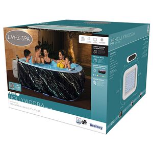 Надувной бассейн-джакузи Lay-Z-Spa: Hollywood Luxe (Лей-Зи-Спа: Голливуд Люкс) 180*180*66 см, аэромассаж, теплосберегающий тент, подсветка Bestway (Бествей) фото 10