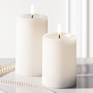 Светодиодная свеча с имитацией пламени Мокколо белая, с пультом