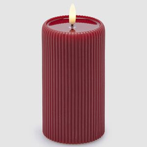 Светодиодная свеча с имитацией пламени Moccolo 13 см бордовая, с пультом