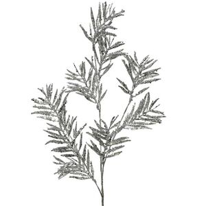 Декоративная ветка Рубе 74 см серебряная