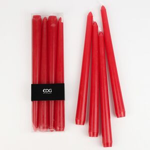 Столовые свечи Serata Accogliente 25 см, 4 шт, красные (EDG, Италия). Артикул: 612991-40