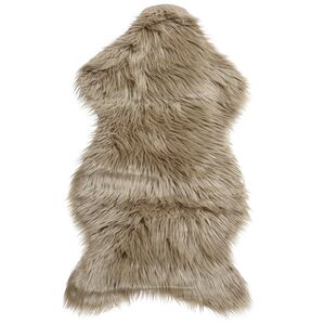 Декоративный меховой коврик Олаф 90*50 см бежевый (Kaemingk, Нидерланды). Артикул: 614141-2