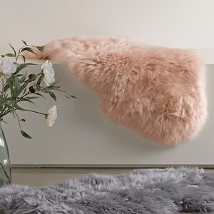 Декоративный меховой коврик Олаф 55*38 см мраморный розовый Kaemingk фото 2