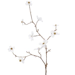 Декоративная ветка Цветущий Кизил 92 см белый Kaemingk фото 2