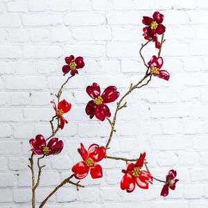 Декоративная ветка Цветущий Кизил 92 см алый (Kaemingk, Нидерланды). Артикул: 628547